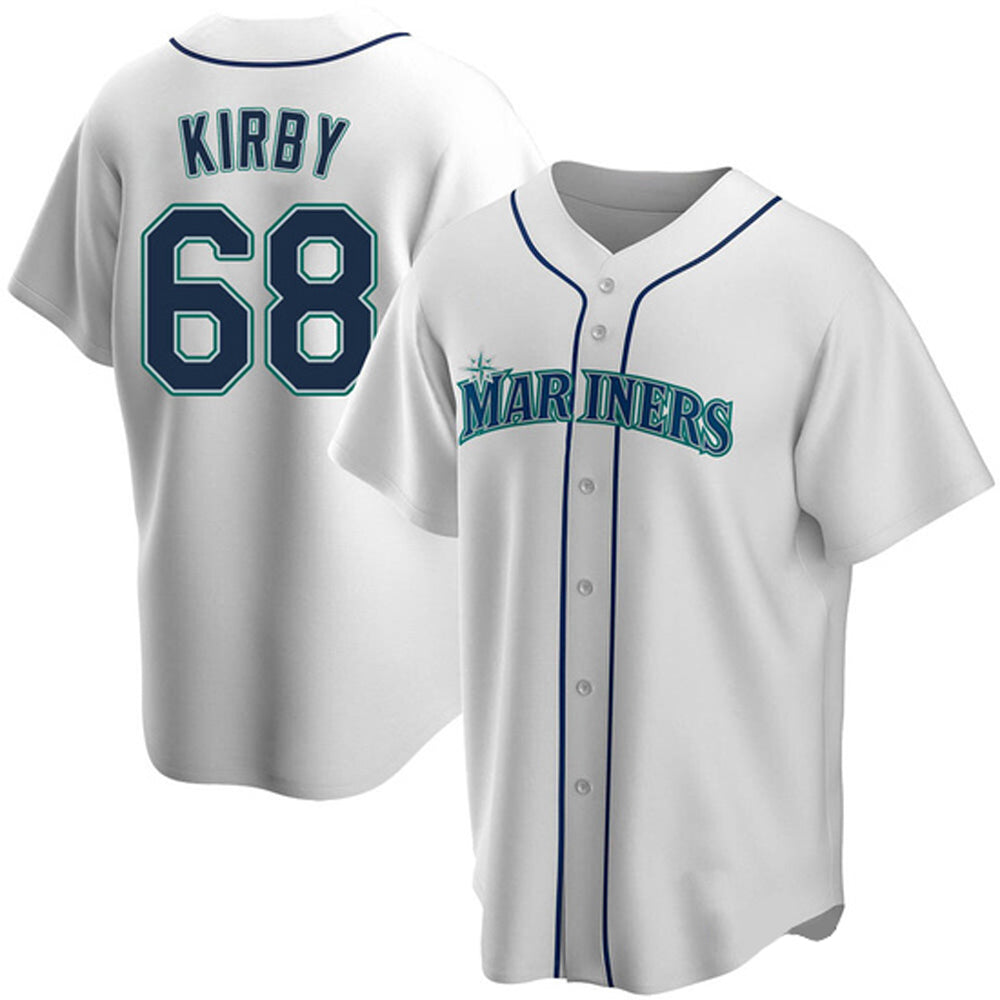 Men's Seattle Mariners George Kirby Cool Base Replica Home Jersey - White